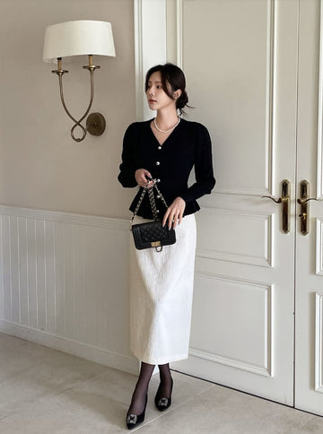 Sophia Flare Pearl Knit Cardigan